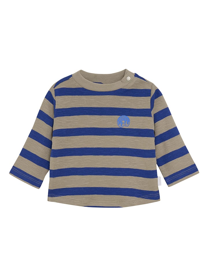 Longsleeve beige/blauw