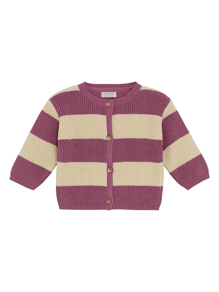 Cardigan in Lila/ Beige
