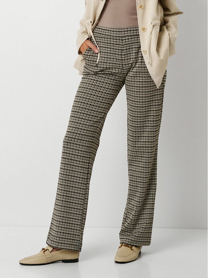 Hose "Jenny" in Schwarz/ Beige
