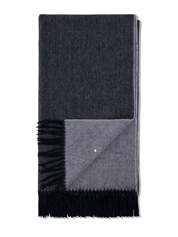 Wollschal "Classic" in Schwarz/ Grau - (L)250 x (B)65 cm