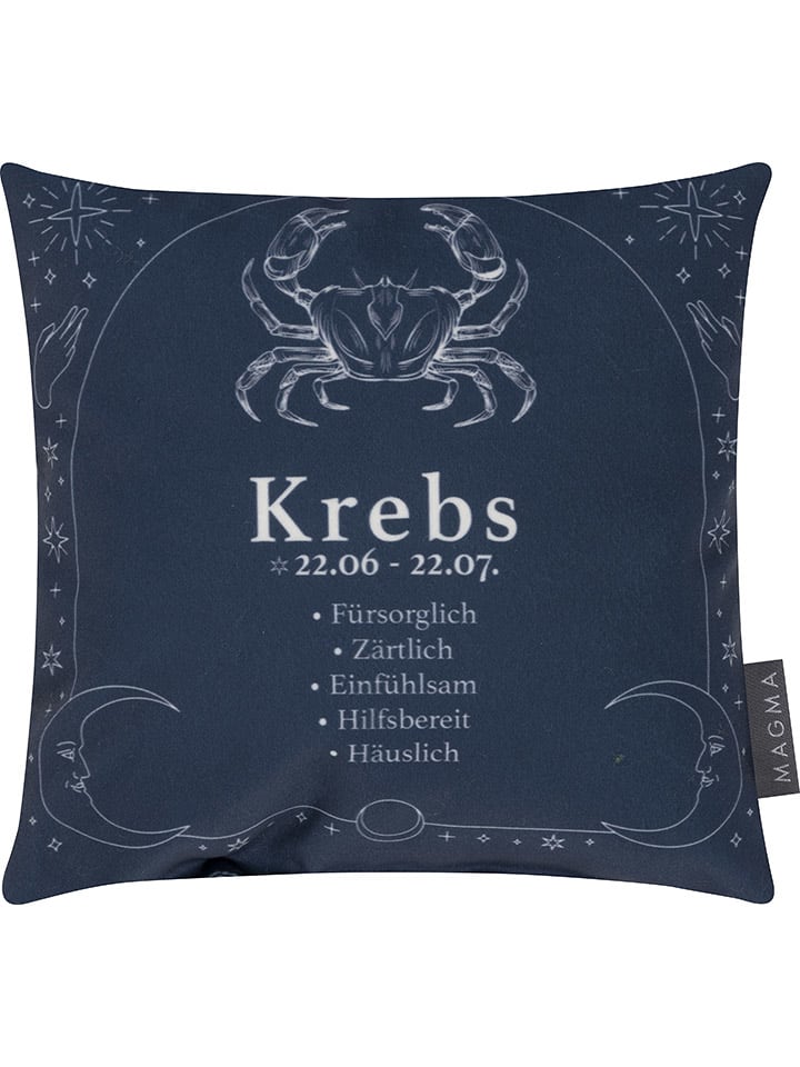 Kissen "Krebs" in Dunkelblau - (L)25 x (B)25 cm