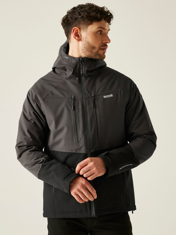 Übergangsjacke "Highton Stretch" in Anthrazit/ Schwarz
