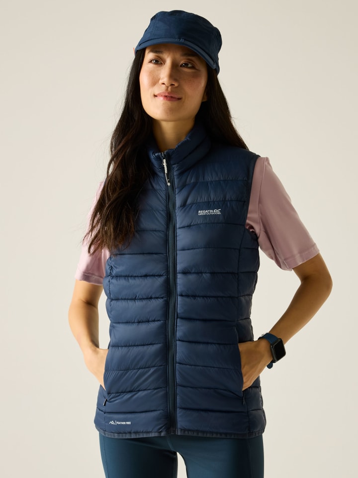 Doorgestikte bodywarmer "Marizion" donkerblauw