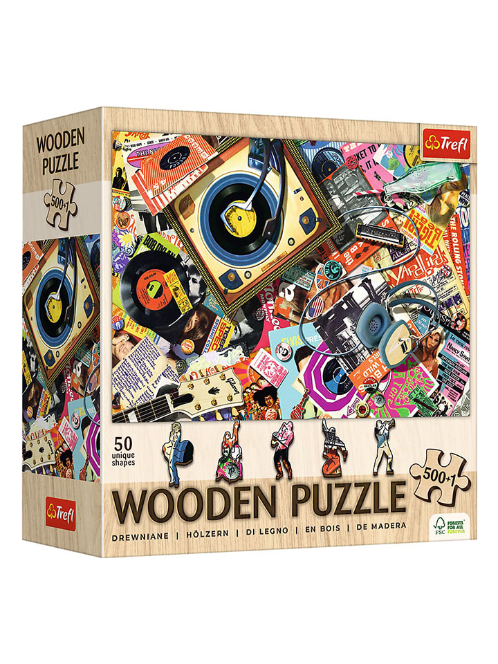 501-częściowe drewniane puzzle "The world of music" - 12+