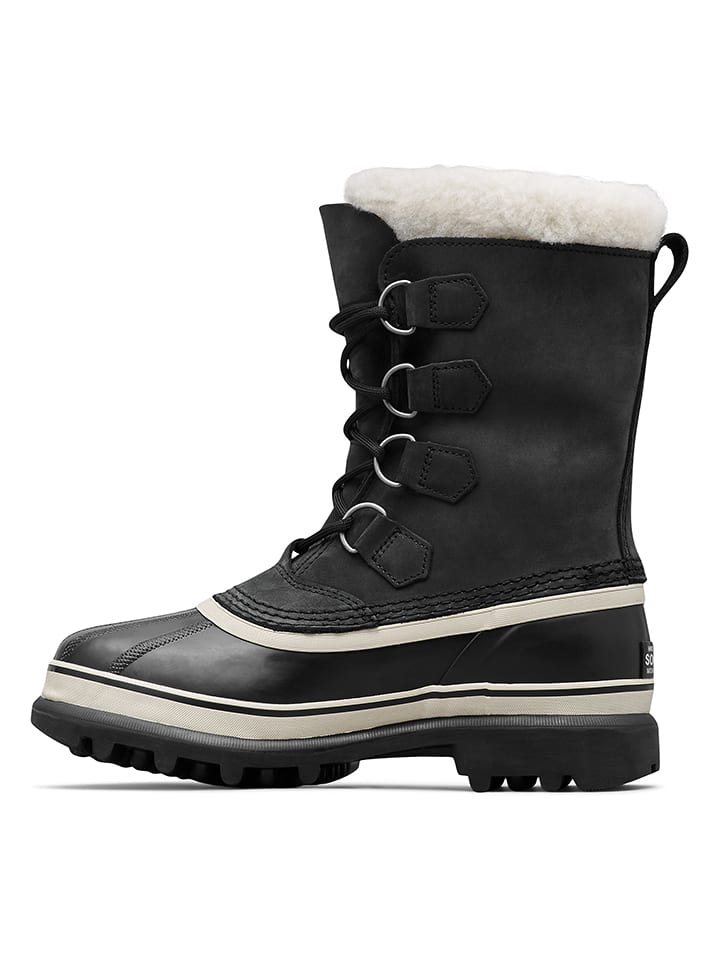 Leder-Winterboots "Caribou" in Schwarz