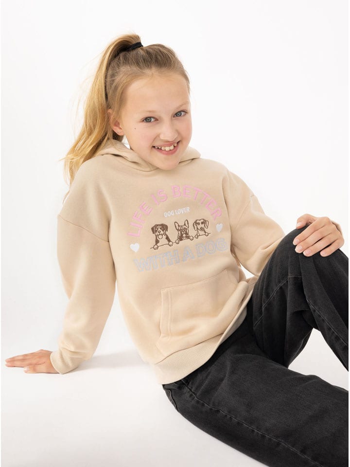 Bluza "Dog Life" w kolorze beżowym