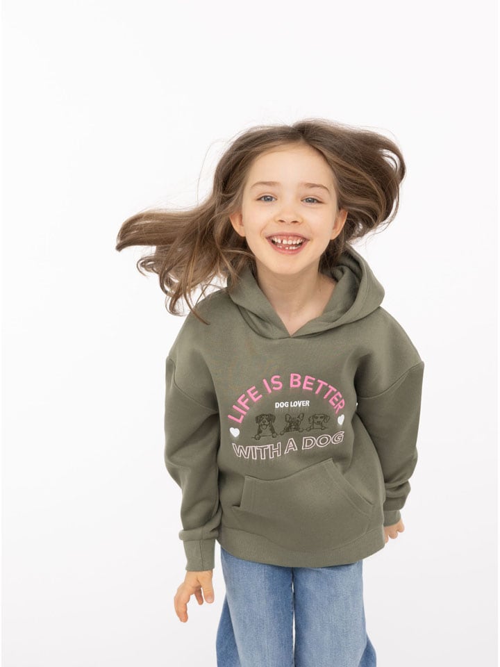 Bluza "Dog Life" w kolorze khaki