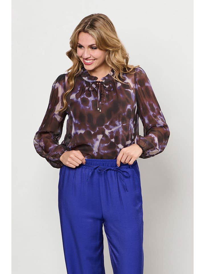 Blouse "Andrea" bruin/paars