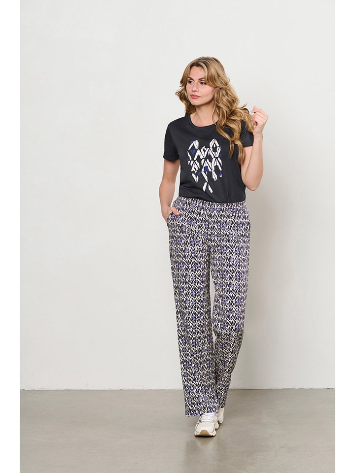Hose "Patrice" in Schwarz/ Blau