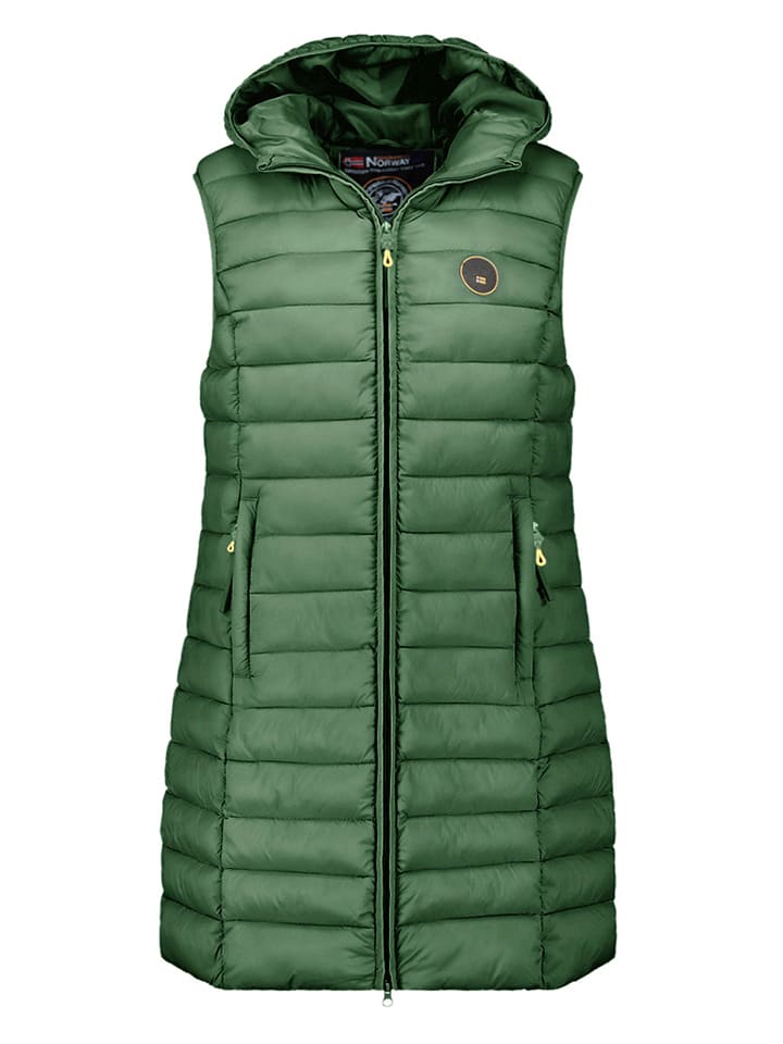 Doorgestikte bodywarmer "Vatikamap" groen
