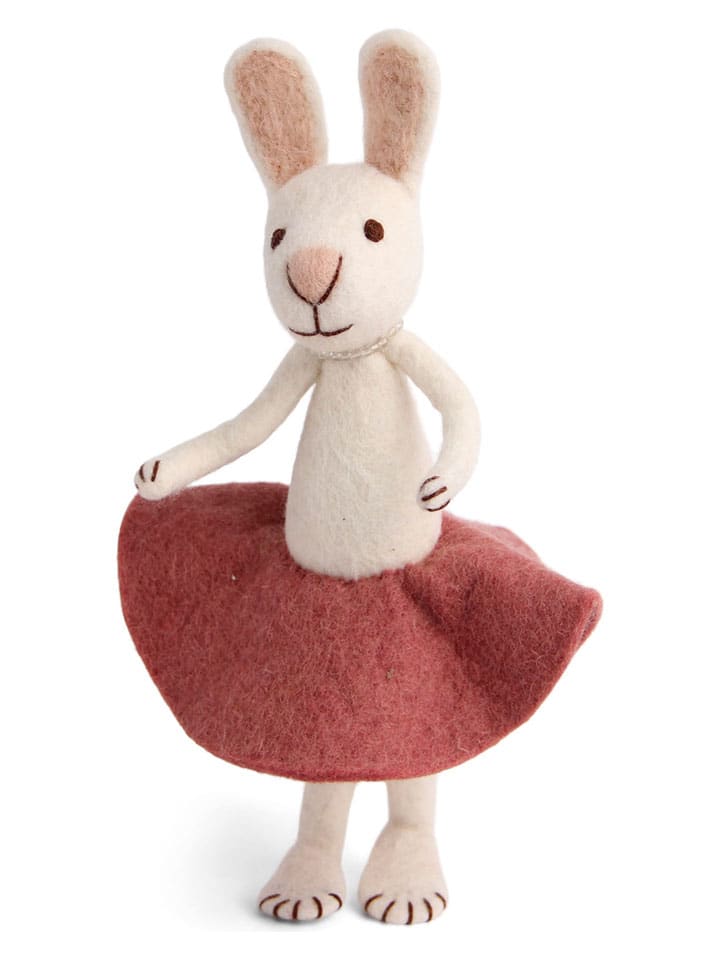 Decofiguur "Bunny" wit/rood - (B)25 x (H)55 x (D)9,5 cm