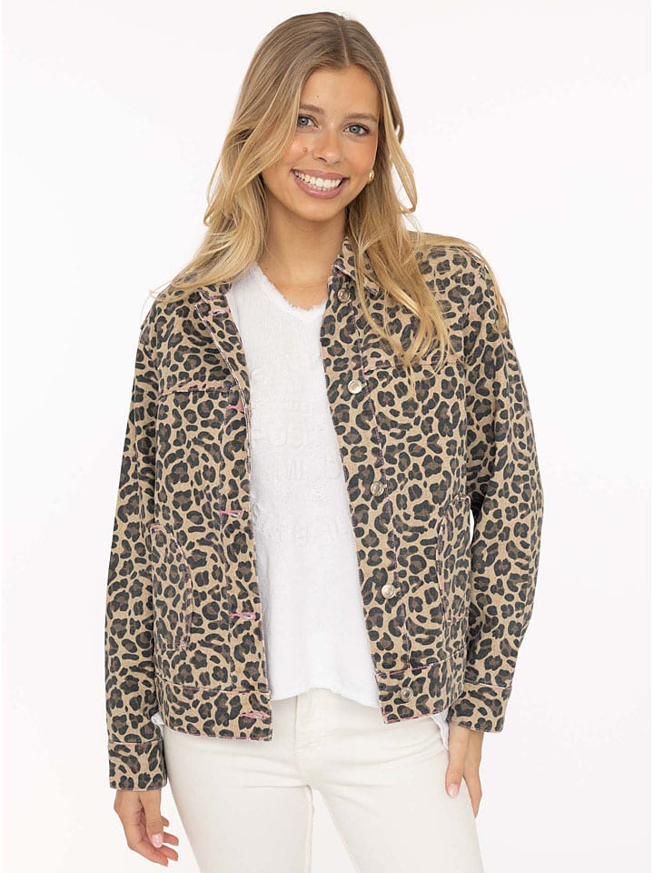 Jeansjacke in Beige/ Hellbraun