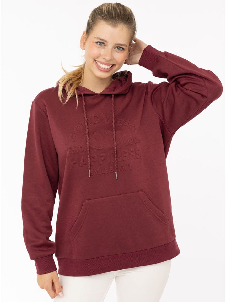Bluza "Happiness Vibes" w kolorze bordowym