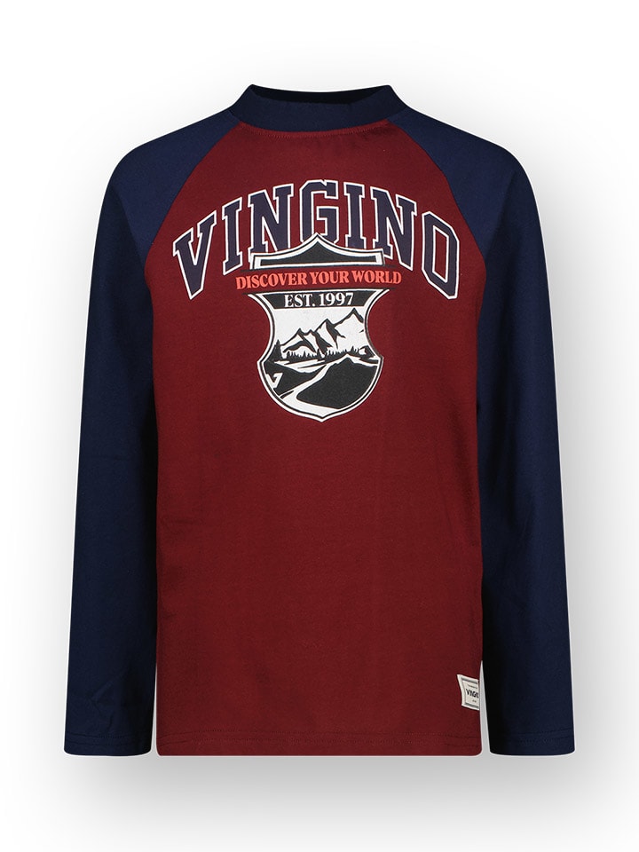 Longsleeve "Haruto" rood/donkerblauw
