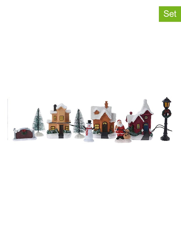 10tlg. LED-Weihnachtsdekorationsset in Bunt