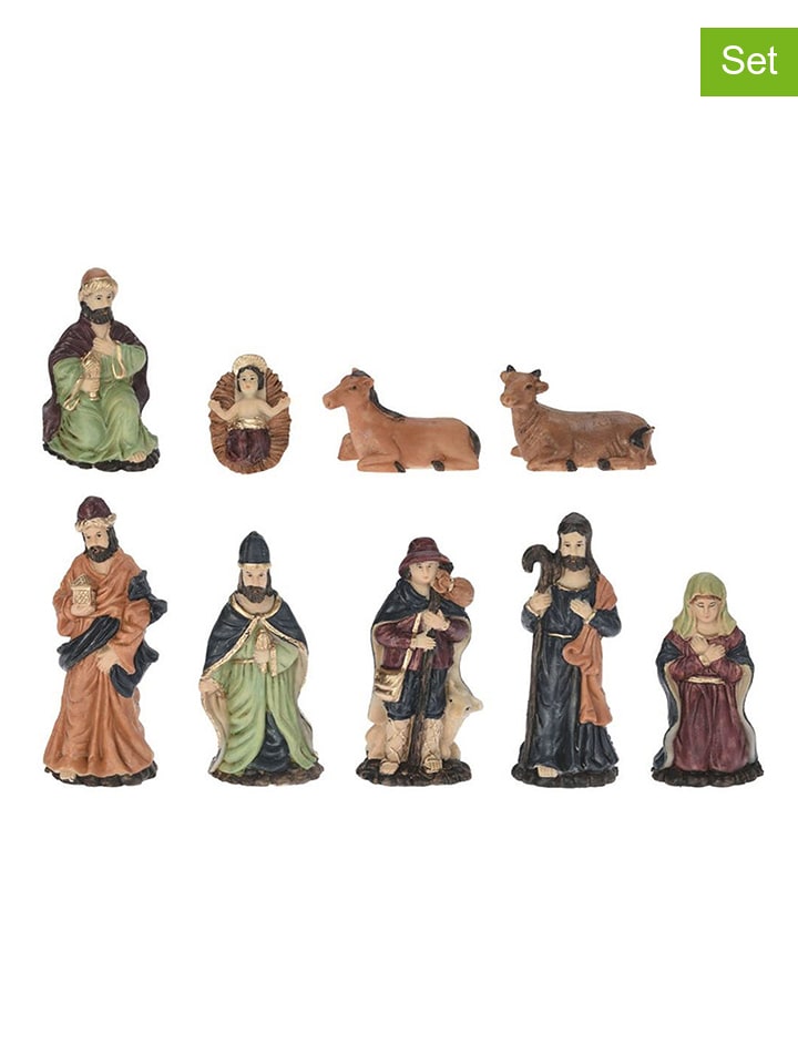 9-częściowy zestaw figurek do szopki w różnych kolorach