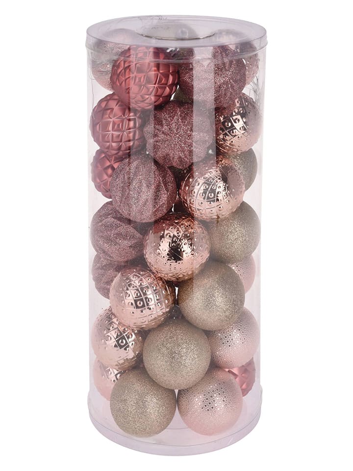 Bombki (35 szt.) w kolorze jasnoróżowym - Ø 6 cm