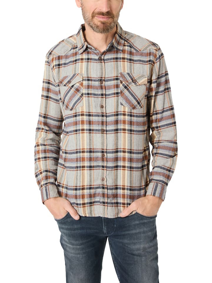 Blouse bruin/grijs/oranje