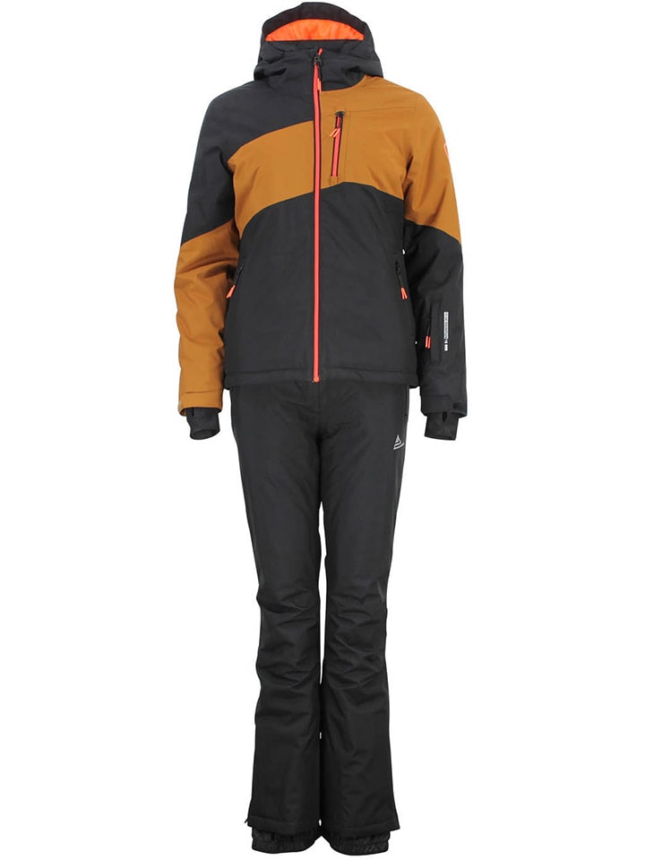 2tlg. Ski-/ Snowboardoutfit "Anice" in Grau/ Hellbraun/ Hellbraun