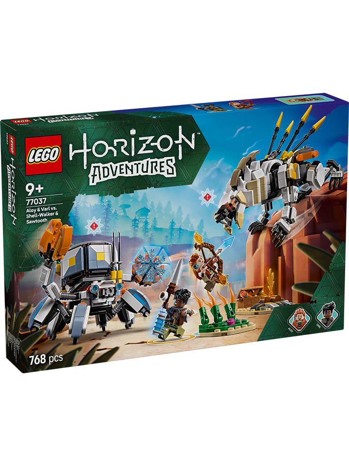 LEGO® Horizon: Aloy und Varl vs. Panzerwanderer und Sägezahn - ab 9 Jahren