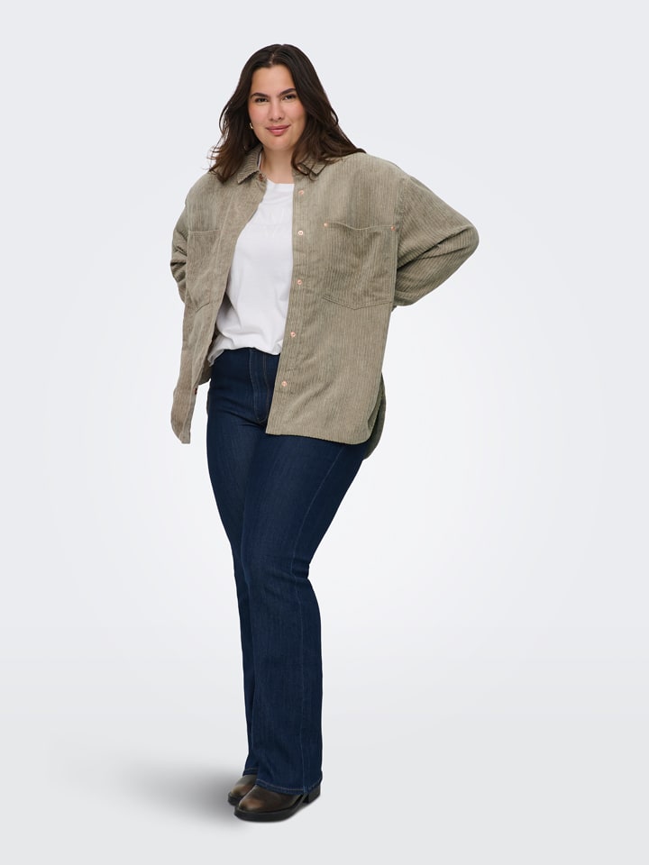 Cordhemd in Beige