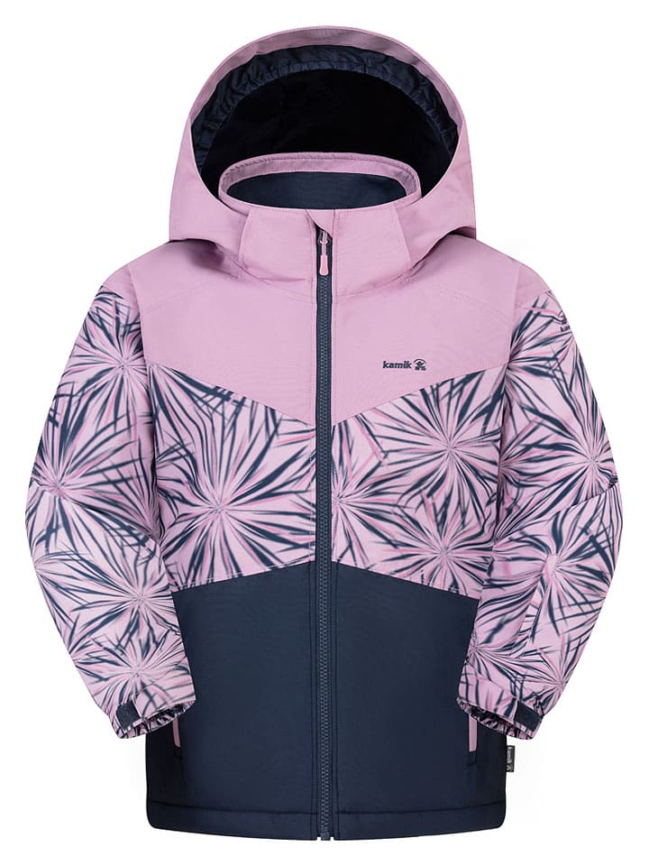 Winterjas "Lyra" lichtroze/donkerblauw