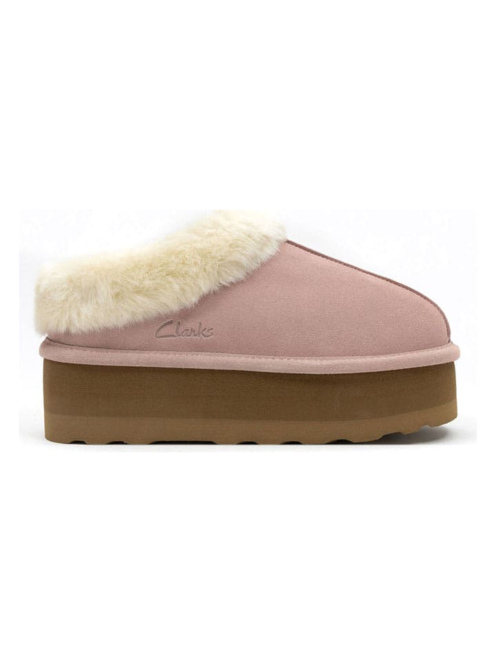 Leren pantoffels lichtroze