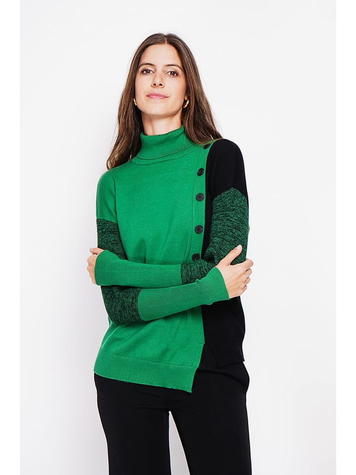 Sweter w kolorze zielono-czarnym