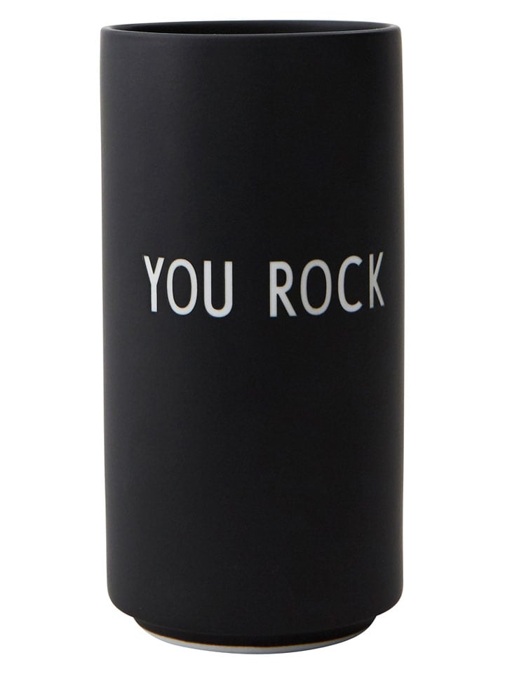 Wazon "You Rock" w kolorze czarnym - wys. 11 x Ø 5,5 cm