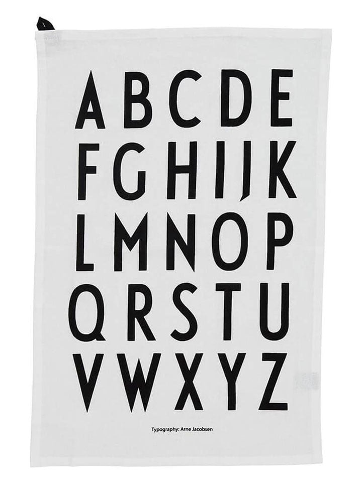 Geschirrtuch "Classic" in Weiß/ Schwarz - (L)60 x (B)40 cm