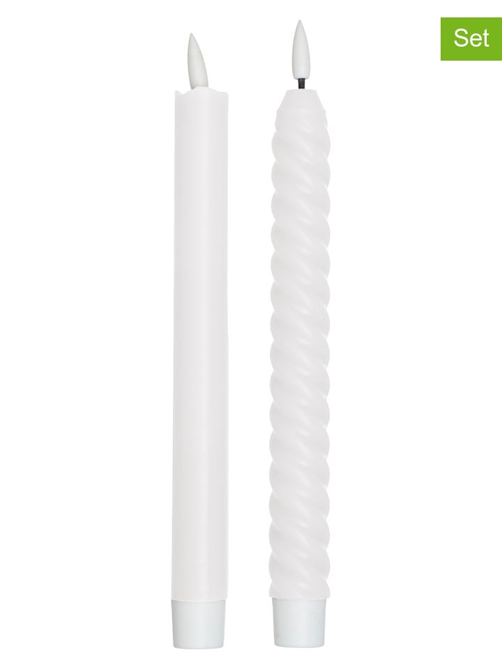 Świece LED (2 szt.) w kolorze białym - wys. 24 cm