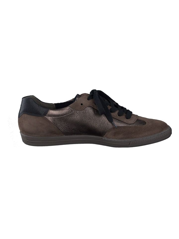 Leder-Sneakers in Braun