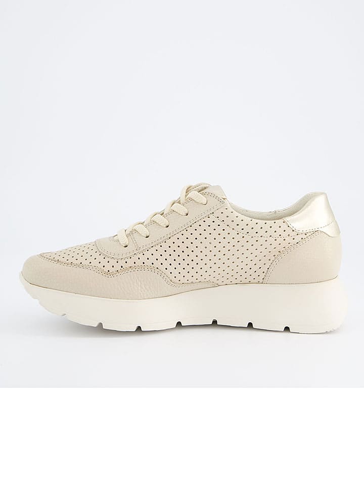 Skórzane sneakersy w kolorze beżowym