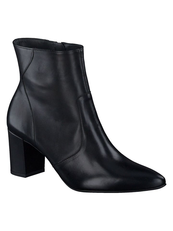 Leder-Stiefeletten in Schwarz