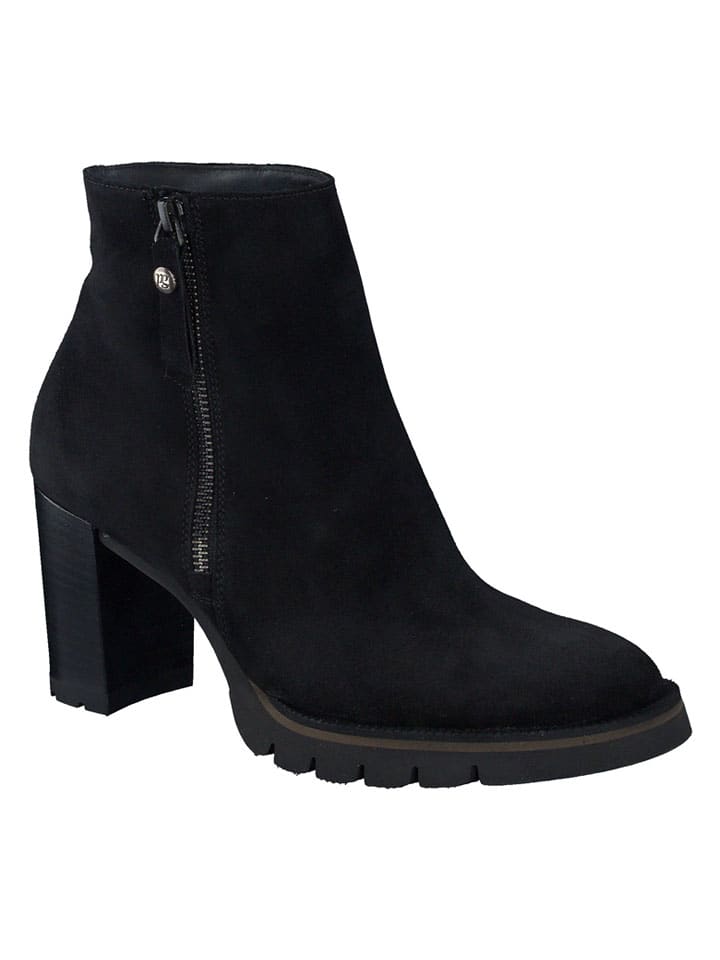Leder-Stiefeletten in Schwarz