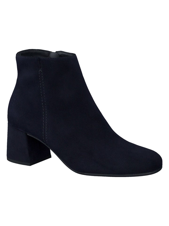 Leder-Stiefeletten in Dunkelblau