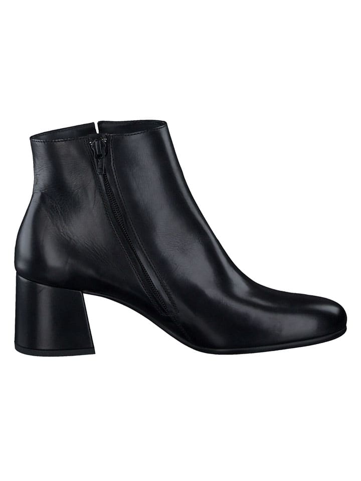 Leder-Stiefeletten in Schwarz