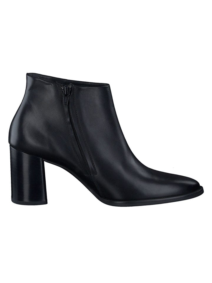 Leder-Stiefeletten in Schwarz