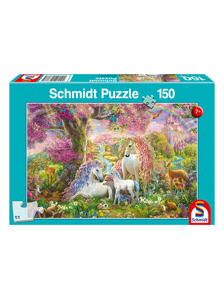 150tlg. Puzzle "Einhornfamilie im Blütenwald" - ab 7 Jahren