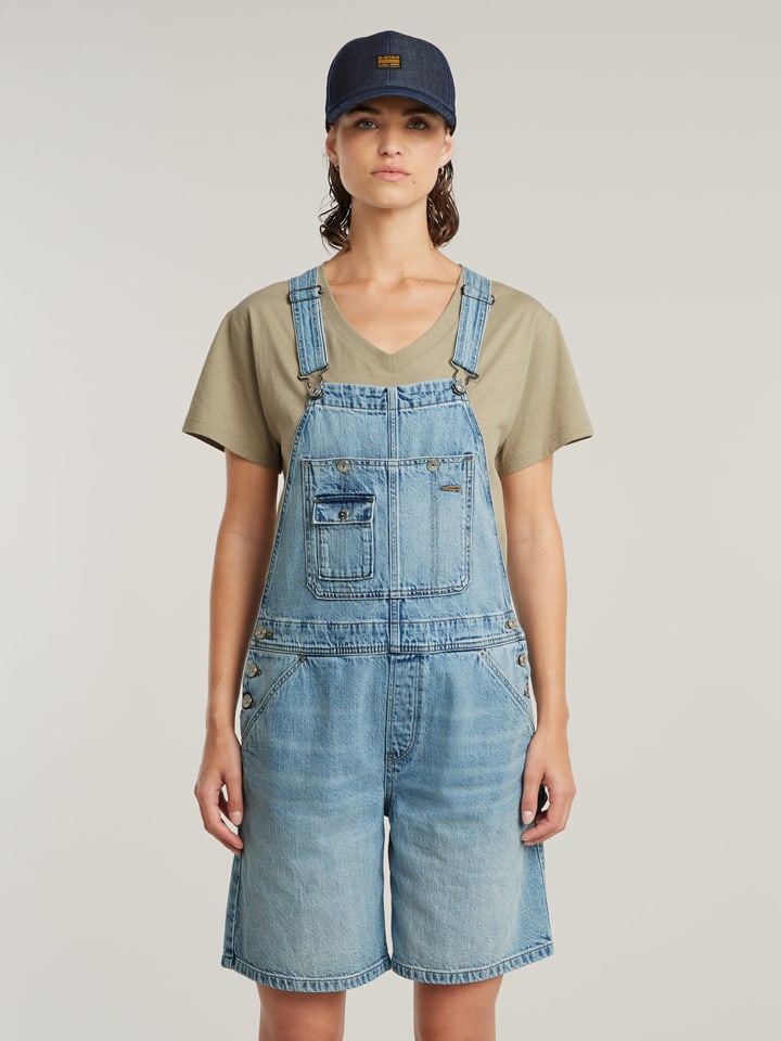 Jeans-Latzhose in Hellblau