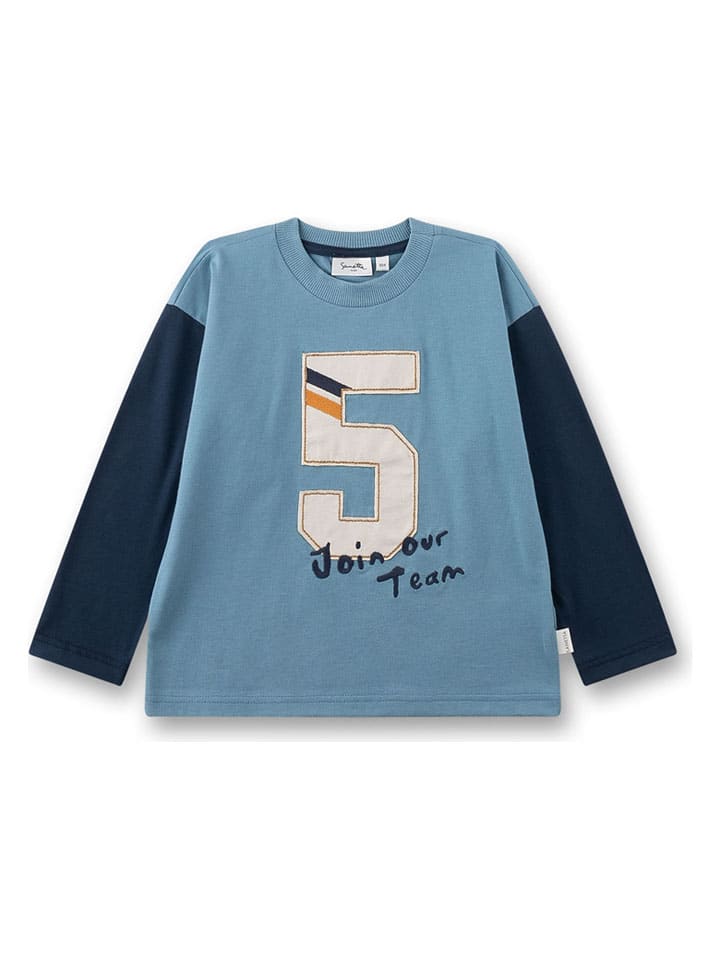 Longsleeve in Hellblau/ Dunkelblau