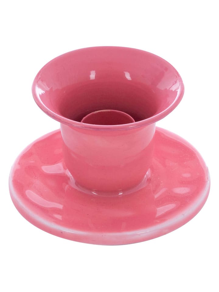 Kerzenständer ''Belle'' in Rosa - (H)4,8 x Ø 8,2 cm