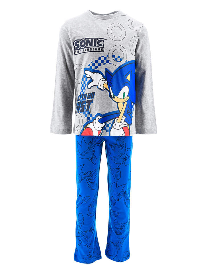 Piżama "Sonic" w kolorze szaro-niebieskim