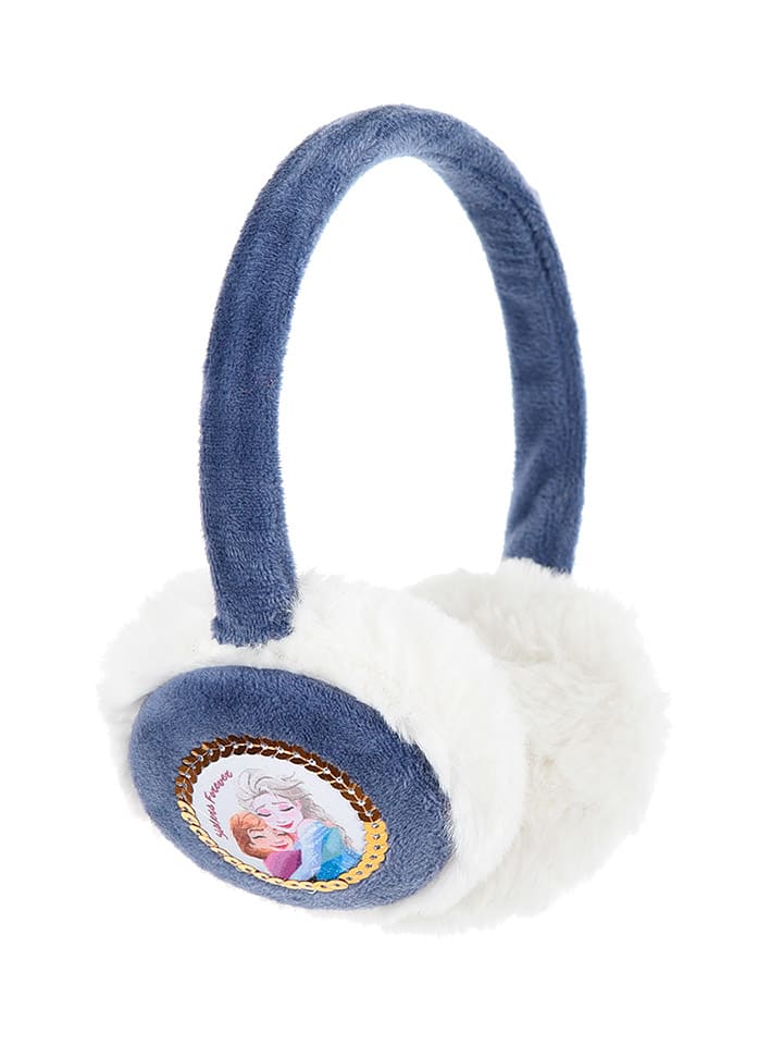 Oorwarmer "Frozen" donkerblauw/wit