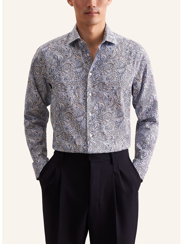 Hemd - Regular fit - in Hellblau/ Schwarz