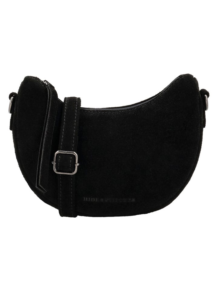 Leren schoudertas "Brazos" zwart - (B)22 x (H)16 x (D)5,5 cm