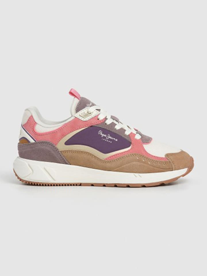 Sneakersy "Marlon Sports" w kolorze jasnoróżowo-fioletowo-jasnobrązowym