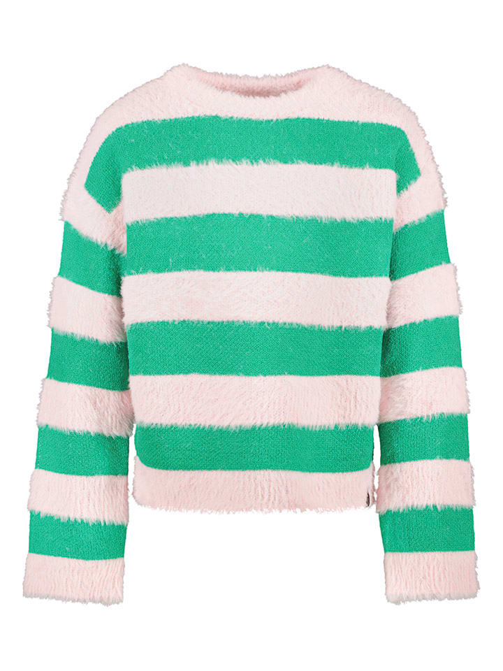 Sweter "Pulpa" w kolorze zielono-jasnoróżowym