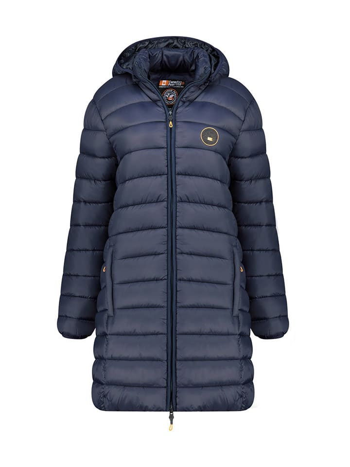 Doorgestikte mantel "Atikamapeak" donkerblauw