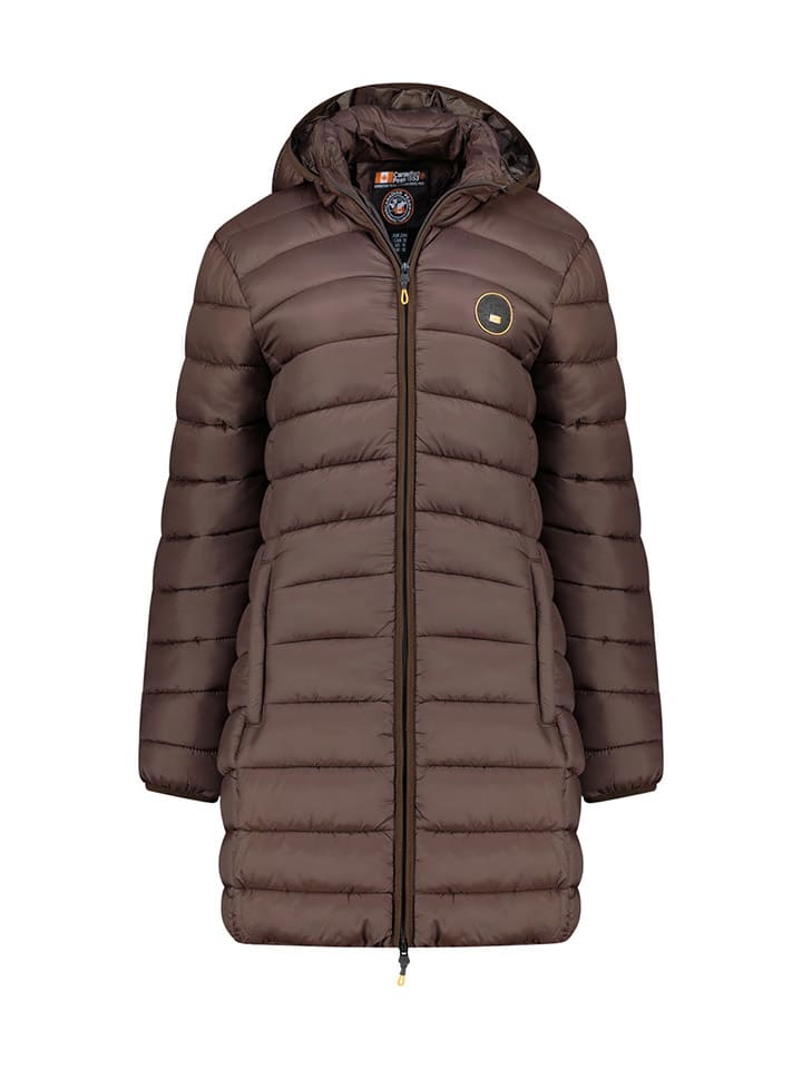 Doorgestikte mantel "Atikamapeak" bruin